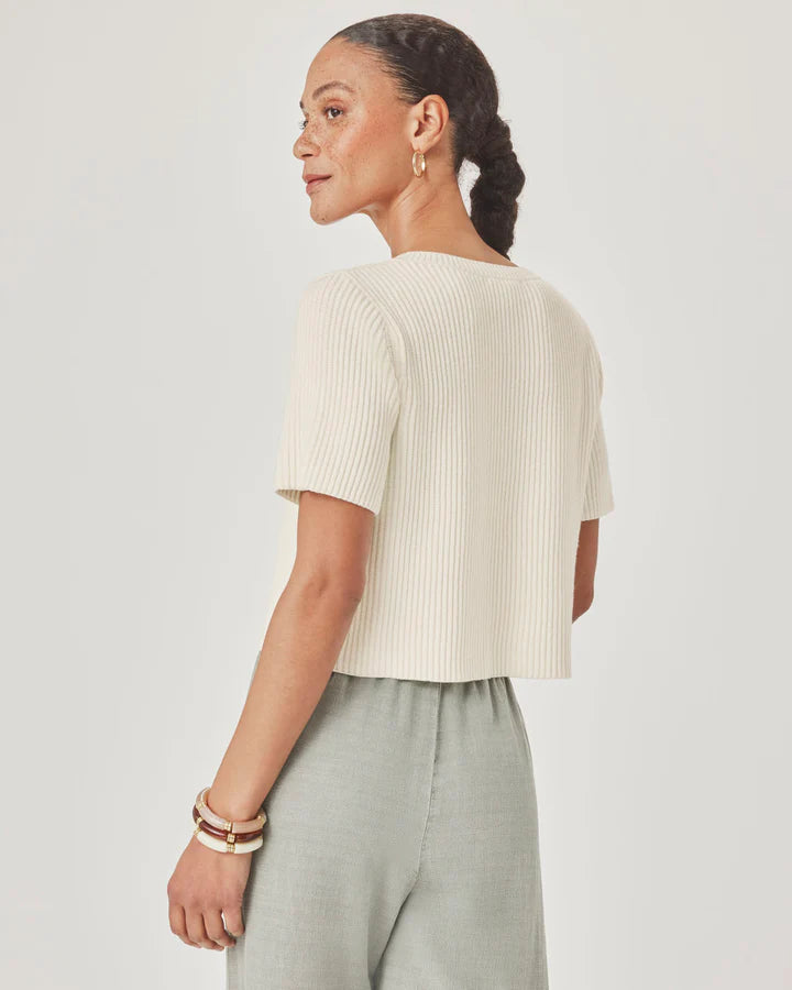 Delilah Short Sleeve Cardigan - Shell