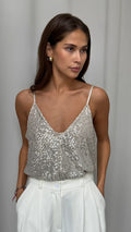 Sienna Sequin Camisole - Silver