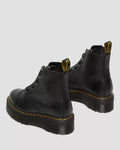 Sinclair Milled Nappa Leather Platform Boots - Black Milled Nappa