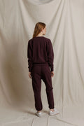 Sinead French Terry V-Neck Sweatshirt - Cherry Lacquer