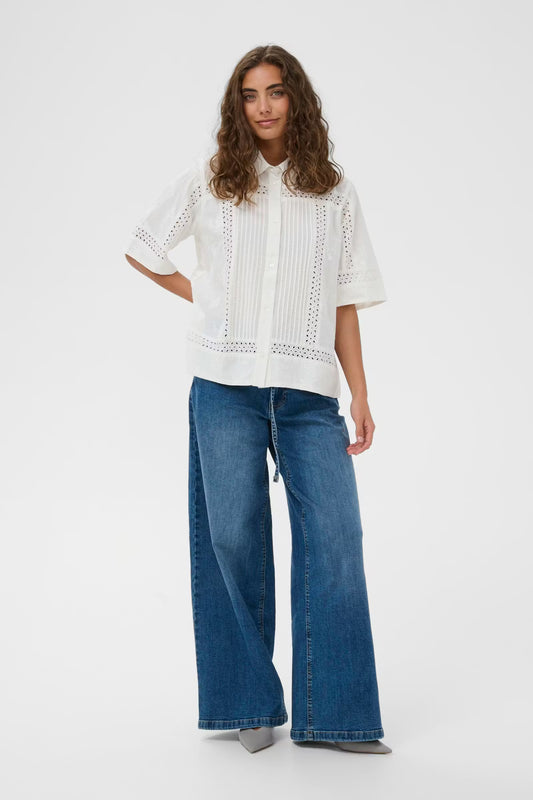 Sissa Shirt - Spring Gardenia / White