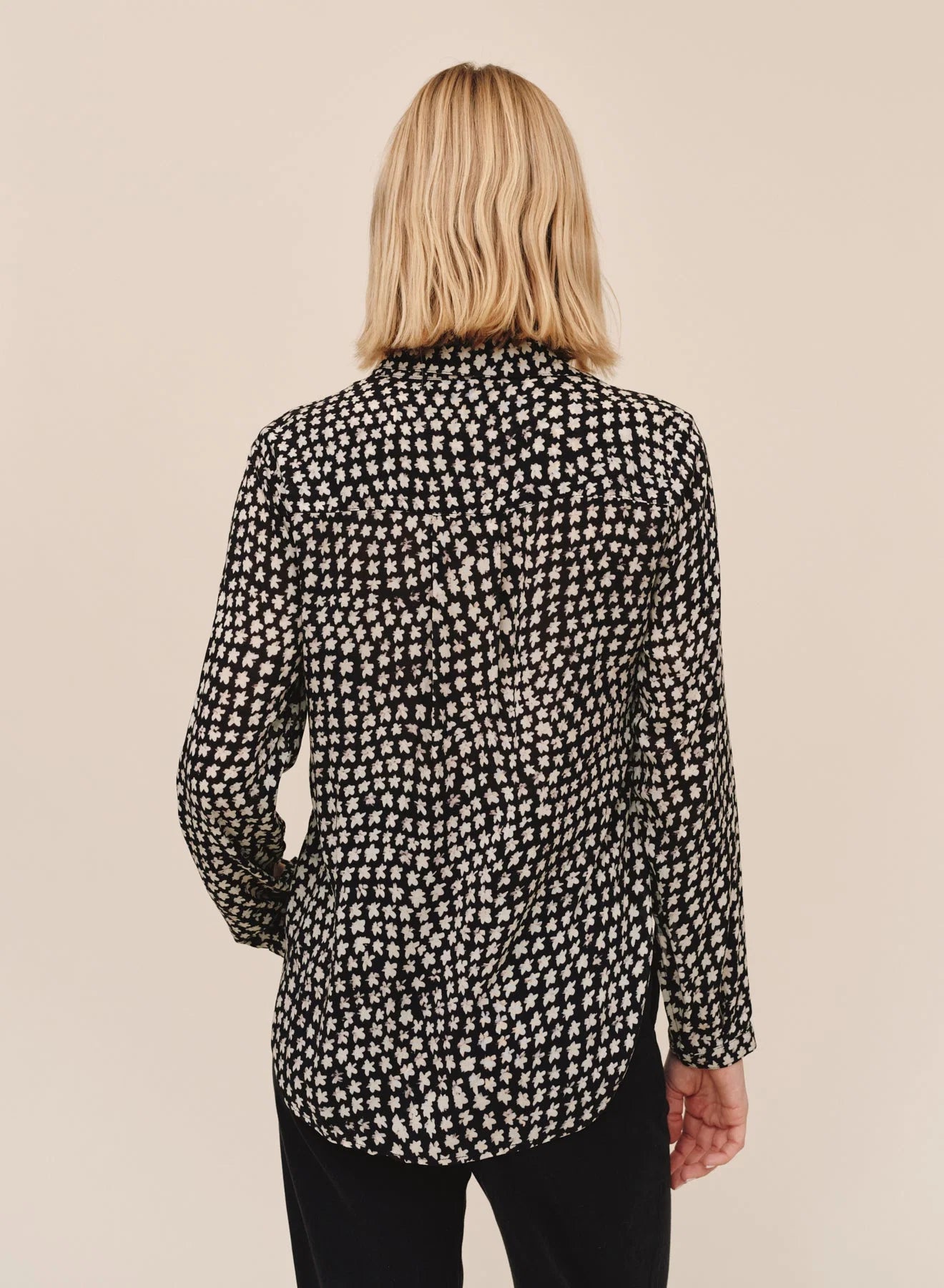 Full Button Down Hipster Shirt - Sketched Stars Print