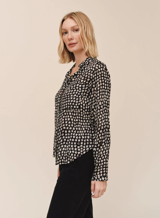 Full Button Down Hipster Shirt - Sketched Stars Print