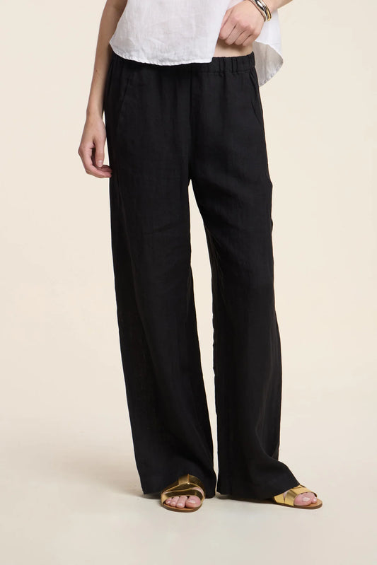 Stephanie Linen Pant - Black