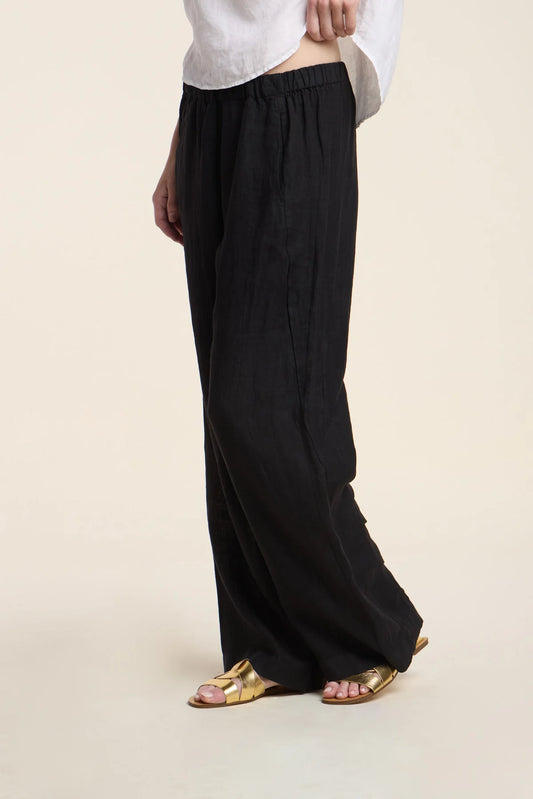 Stephanie Linen Pant - Black