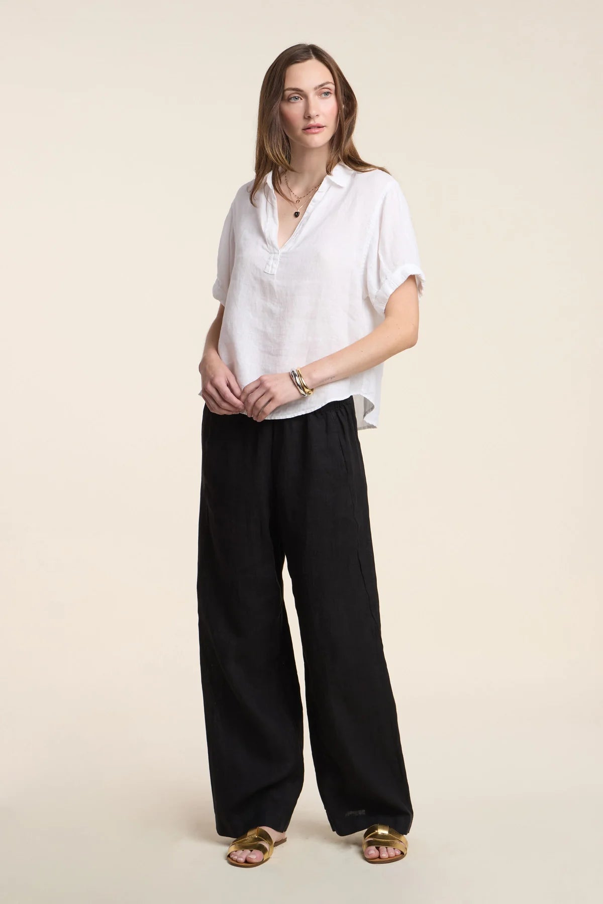 Stephanie Linen Pant - Black