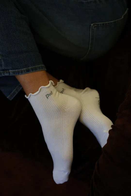 PWT Lettuce Crew Socks Cotton Spandex - White