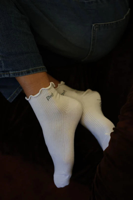 PWT Lettuce Crew Socks Cotton Spandex - White