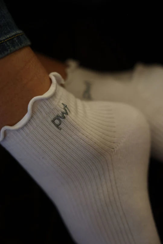 PWT Lettuce Crew Socks Cotton Spandex - White