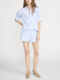 The V-Neck Popover Top - Venice Blue Multi