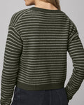 Amber Stripe Crop Cardigan - Green Spruce/Oak