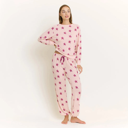 Star Seeker Long Set - Soft Pink Stars