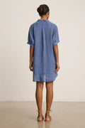Stella Linen Dress - Indigo