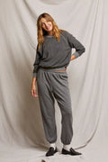 Ziggy Inside Out Cotton Fleece Shrunken Crew - Dark Heather Grey