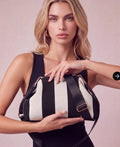 City Girl Pouch + Strap - Black / White