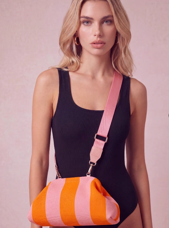 City Girl Pouch + Strap - Orange / Pink