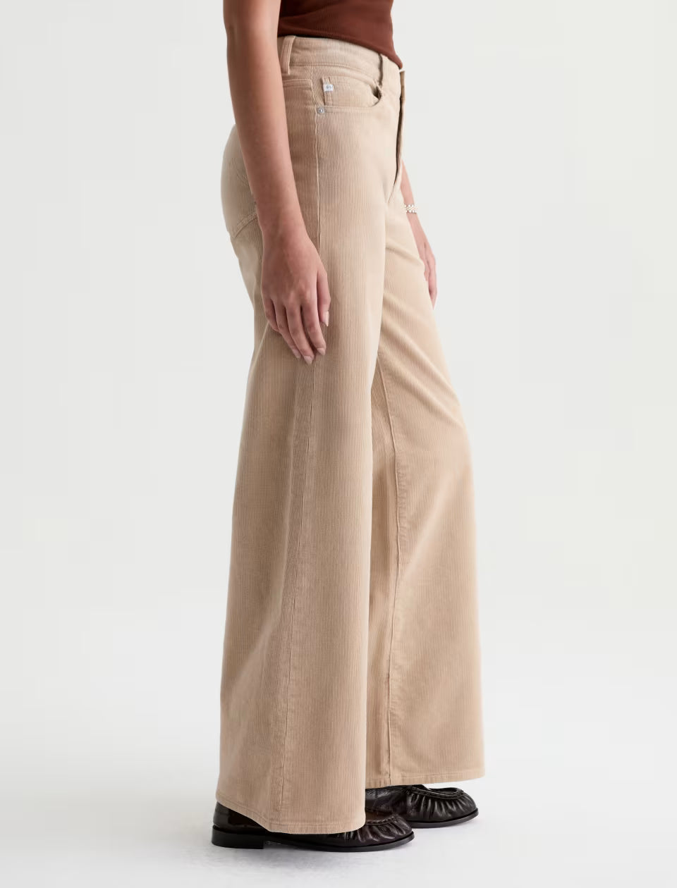 Saige Wide Leg Corduroy Pant - Studio Tan
