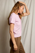 Harley Cotton Boxy Crew Neck Tee - Sugar Pink