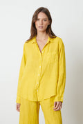 Natalia Linen Button-Up Shirt - Sun
