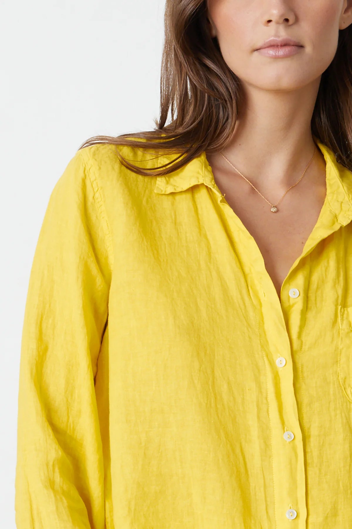 Natalia Linen Button-Up Shirt - Sun