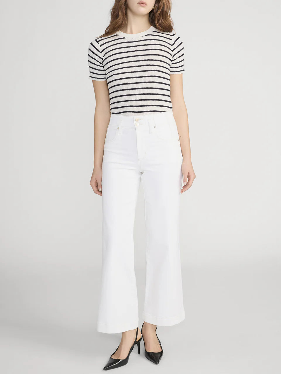 The Seamed Wide Trouser Crop - Au Natural Clean