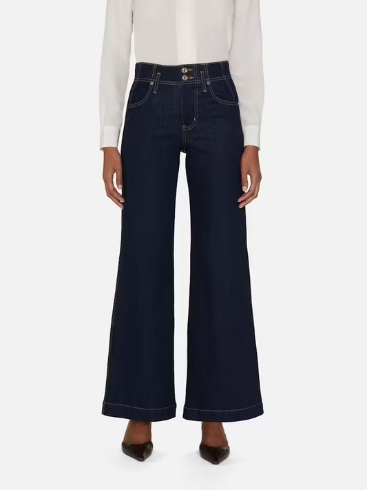 The Seamed Wide Trouser - Rinse