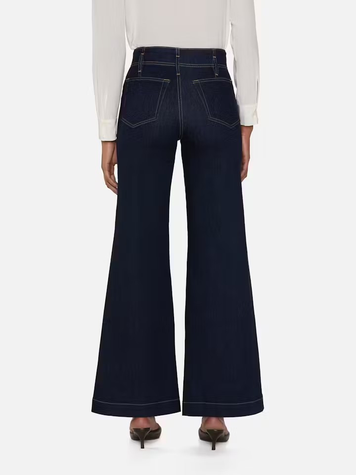 The Seamed Wide Trouser - Rinse