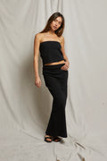 Talula Structured Rib Tube Top - True Black