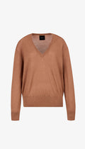 Boyfriend V-Neck Sweater - Camel