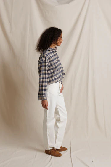 Tate Cotton Plaid Long Sleeve Button Up - Sugar Plaid