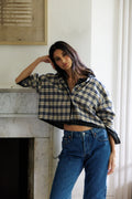 Tate Cotton Plaid Long Sleeve Button Up - Sugar Plaid