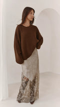 Solene Lace Skirt - Taupe