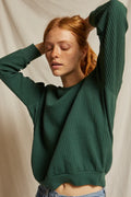 Thom French Fleece Shrunken Crewneck Sweatshirt - Evergreen