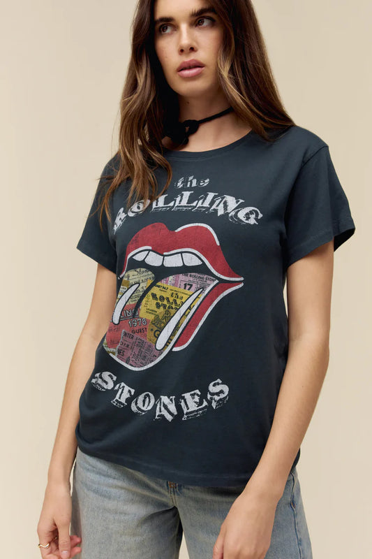 Rolling Stones Ticket Fill Tongue Tour Tee - Vintage Black