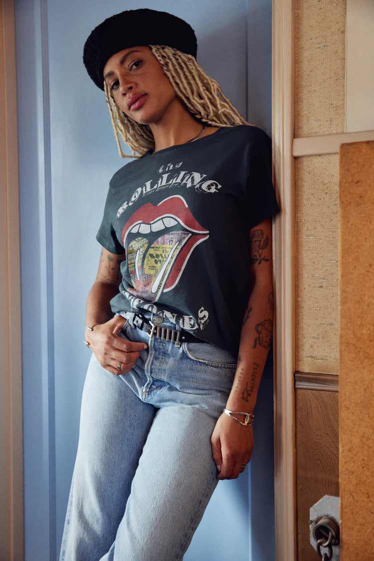 Rolling Stones Ticket Fill Tongue Tour Tee - Vintage Black