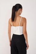 Front Knot Sleeveless Blouse - Off White