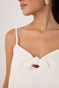 Front Knot Sleeveless Blouse - Off White