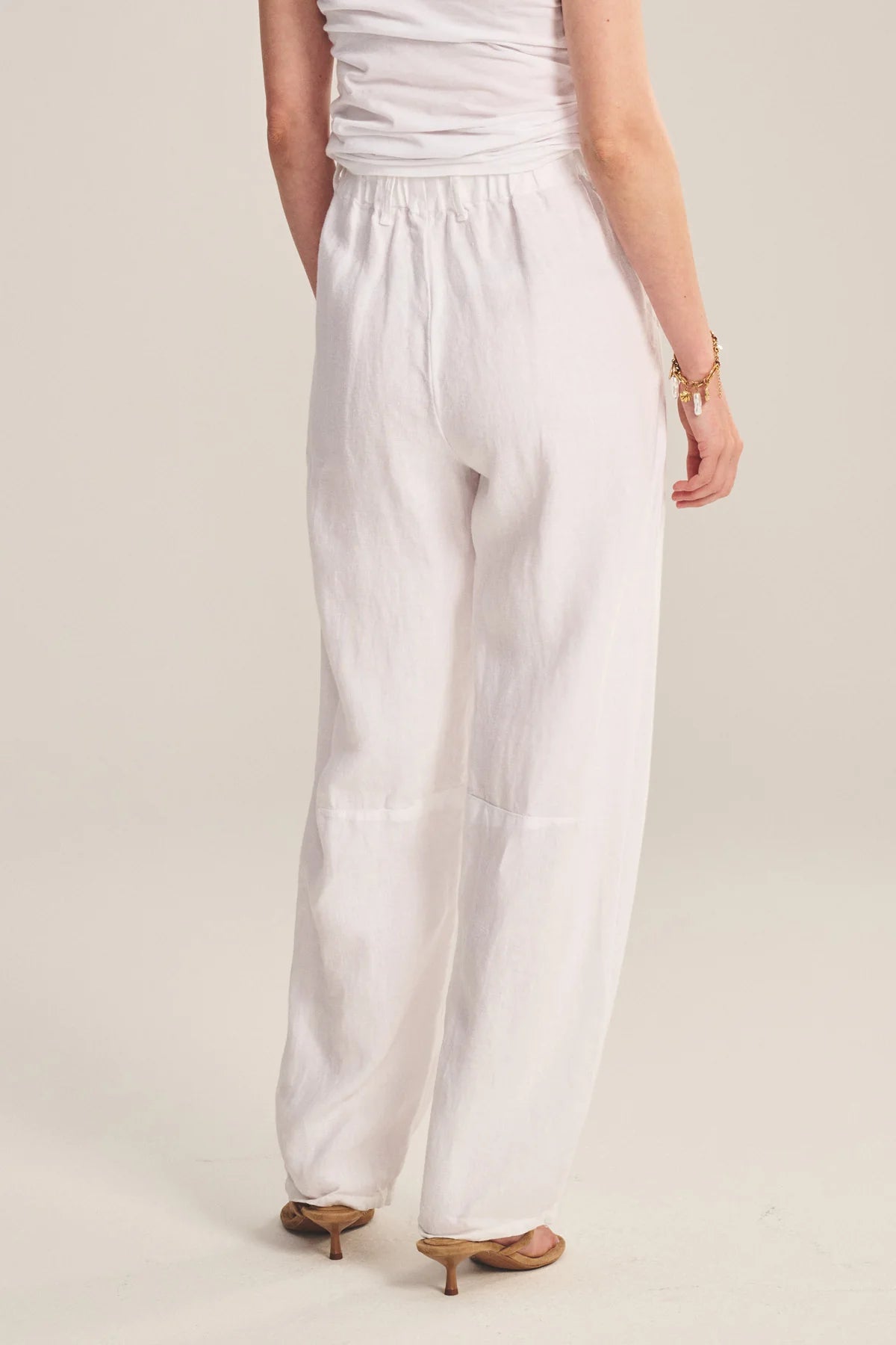 Taylor Heavy Linen Pant - White