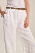 Taylor Heavy Linen Pant - White