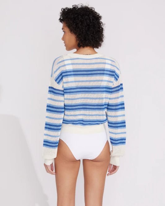 The Tobi Sweater - Marina Blue Stripe