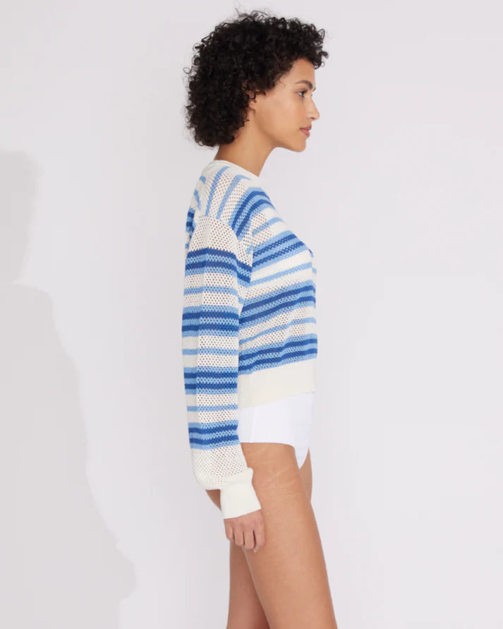 The Tobi Sweater - Marina Blue Stripe