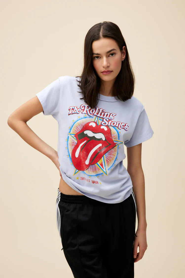 Rolling Stones 1981 US Tour Reverse GF Tee - Lavender Sky