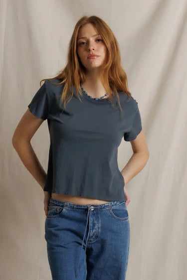 Lisa Recycled Cotton Fitted Tee - Turbulence