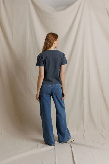 Lisa Recycled Cotton Fitted Tee - Turbulence