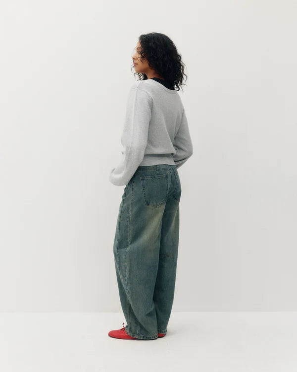 Pullover Two-Way Cardigan - Heather Grey