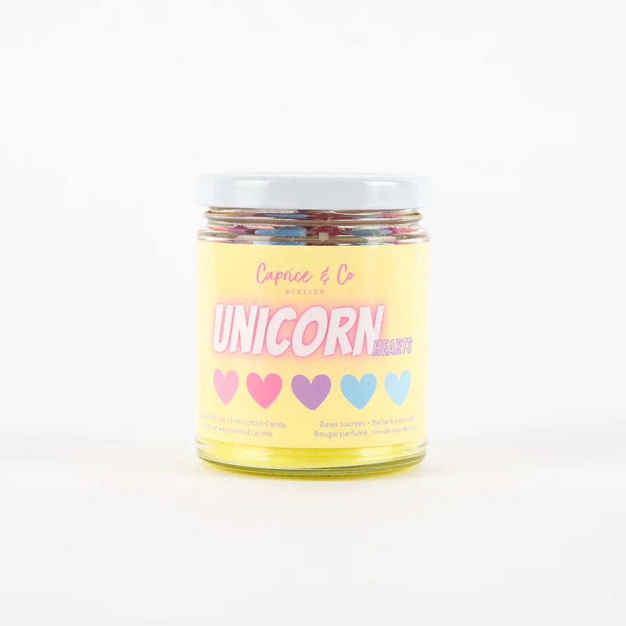 Unicorn Heart Candle - Sugared Berries + Pink Cotton Candy