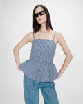 Valo Fitted Peplum Top - Marine