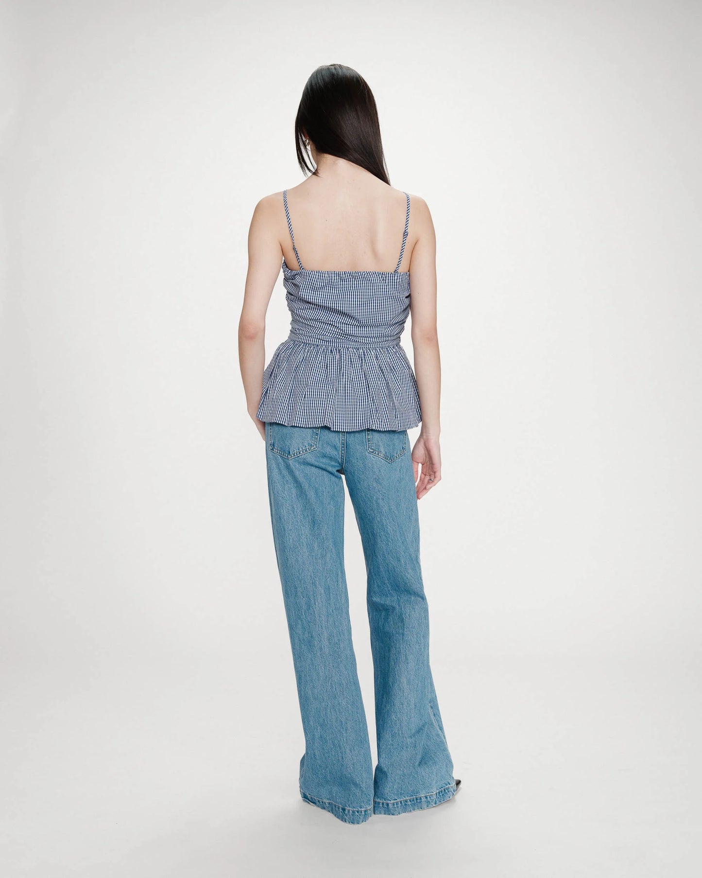 Valo Fitted Peplum Top - Marine