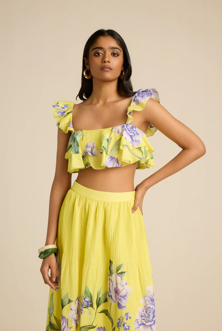 Vama Ruffle Top - Yellow