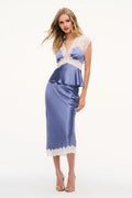 Verelle Silk-Blend Lace Top - Weathered Blue